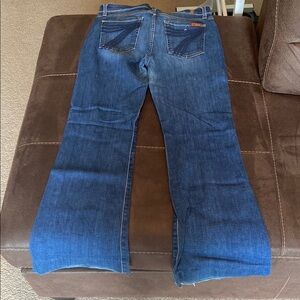 7 For All Mankind Blue Flare Wide Leg Jeans 31 in inseem